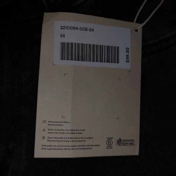 Frank and oak stevie tapered fit high rise jeans bnwt size 24 - Picture 4 of 8